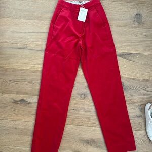 Red velvet pants from JCREW, size 2, bought in 2022, never worn.